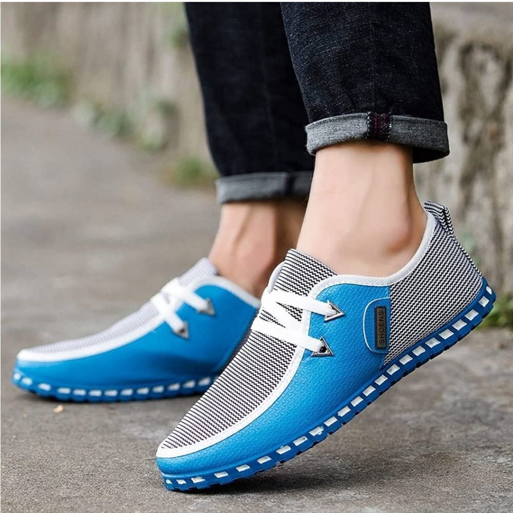 Men's fashion sneakers Casual Shoes Loafers Slip-On Blue